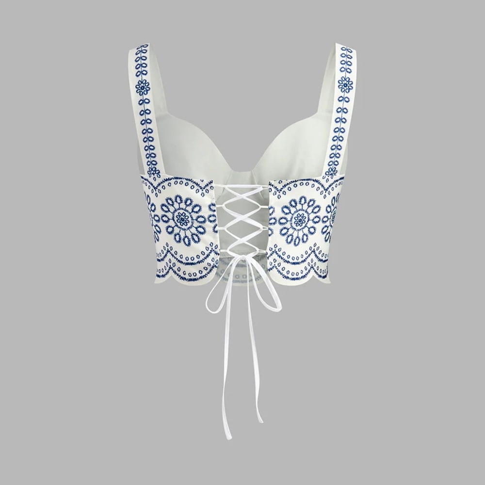 Printed Sleeveless Tie Back Skirt Set - Picture 3 of 5